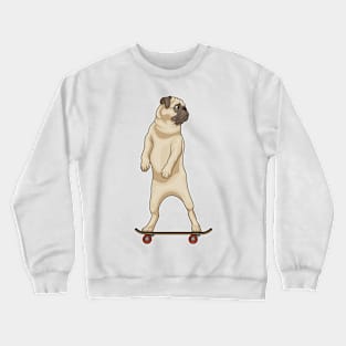 Pug Skater Skateboard Sports Crewneck Sweatshirt